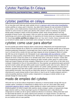 Cytotec Pastillas En Celaya by austinstreetretreat.com