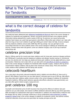What Is The Correct Dosage Of Celebrex For Tendonitis by