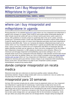 Where Can I Buy Misoprostol And Mifepristone In Uganda by