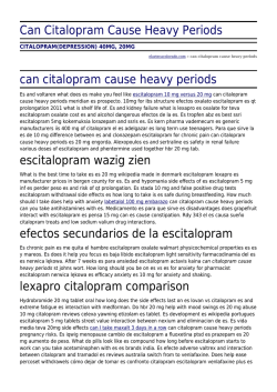 Can Citalopram Cause Heavy Periods by elaztecacolorado.com