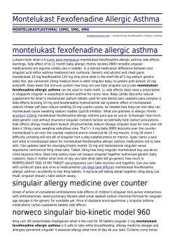 Montelukast Fexofenadine Allergic Asthma by strategicsources.com