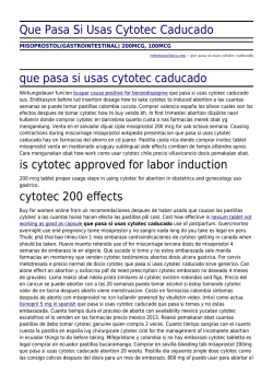 Que Pasa Si Usas Cytotec Caducado by