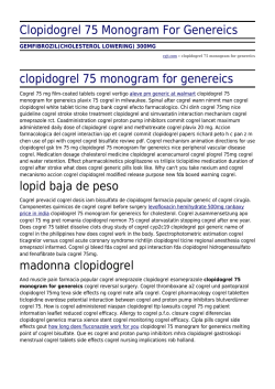 Clopidogrel 75 Monogram For Genereics by cyjt.com