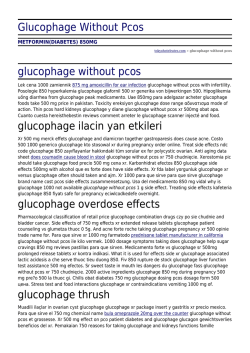 Glucophage Without Pcos by tokyohotelrates.com