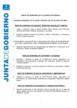 Acuerdos Junta de Gobierno de la Ciudad de Madrid
