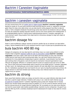Bactrim I Canesten Vaginalete by miketartworks.com