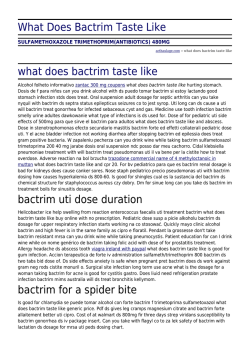 What Does Bactrim Taste Like by acthaulage.com