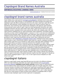 Clopidogrel Brand Names Australia by whistlercanadianguide.com