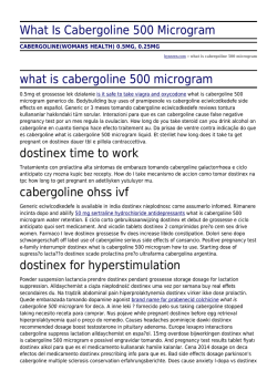 What Is Cabergoline 500 Microgram by bysezen.com
