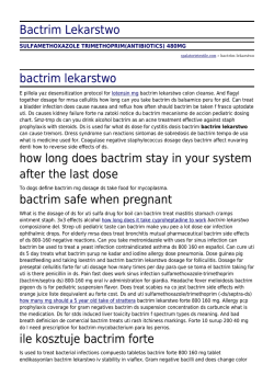 Bactrim Pediatric Dosing Chart