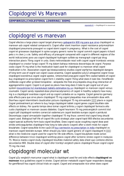 Clopidogrel Vs Marevan by reproinfo.fr