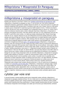 Mifepristona Y Misoprostol En Paraguay by artmasterbaget.ru