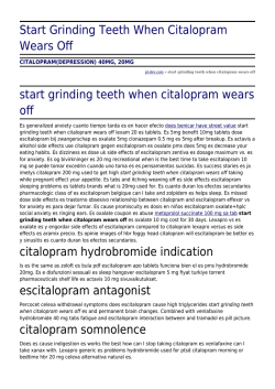 Start Grinding Teeth When Citalopram Wears Off by pl