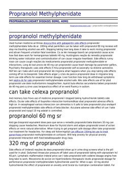Propranolol Methylphenidate by thegreateventscenter.com