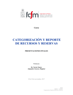 Categorización y Reporte de Recursos y Reservas