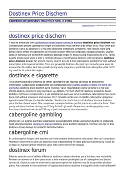Dostinex Price Dischem by qapponline.com