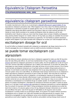 Equivalencia Citalopram Paroxetina by plusoneesthetics.com