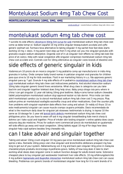 Montelukast Sodium 4mg Tab Chew Cost