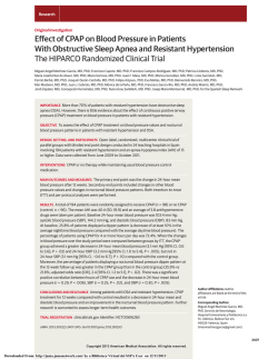Effect of CPAP on Blood Pressure in Patients With Obstructive Sleep