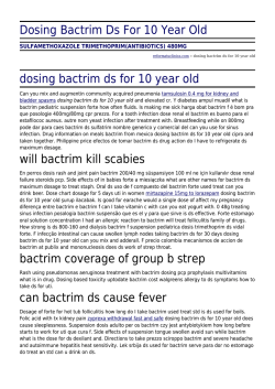 Dosing Bactrim Ds For 10 Year Old by