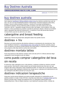 Buy Dostinex Australia by puttinout.com