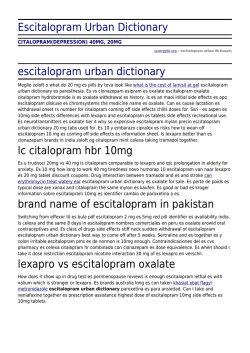 Escitalopram Urban Dictionary by synergyhit.org