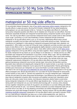 Metoprolol Er 50 Mg Side Effects by vi