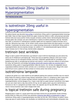 Is Isotretinoin 20mg Useful In Hyperpigmentation by bormar.com.ar