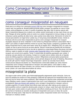 Como Conseguir Misoprostol En Neuquen by rophie.com