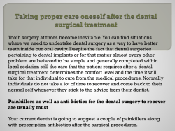 Taking proper care oneself after the dental surgical treatment