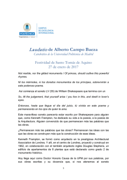 Laudatio de Alberto Campo Baeza - Universidad Politécnica de