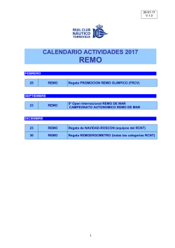 calendario actividades 2017 remo