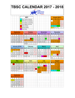 tbsc calendar 2017 - 2018 - The British School Caracas