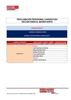Candidatura B provisional Madrid Norte