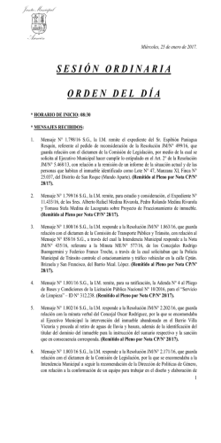 Orden del Día 25/01/2017 - Junta Municipal de Asunción