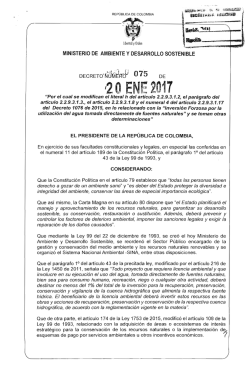 decreto 75 del 20 enero de 2017
