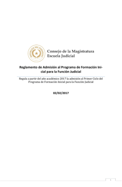 Reglamento de Admisión - Escuela Judicial del Paraguay
