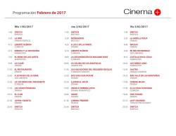 Programación mes - Canal Cinema Plus