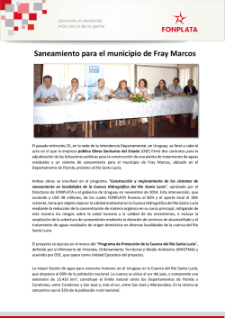 Saneamiento para el municipio de Fray Marcos