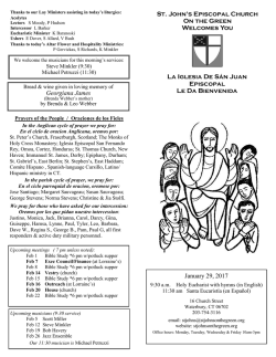 Worship Bulletin - St. John`s, Waterbury