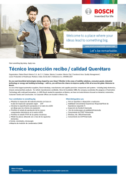 Técnico inspección recibo / calidad Querétaro - Bosch