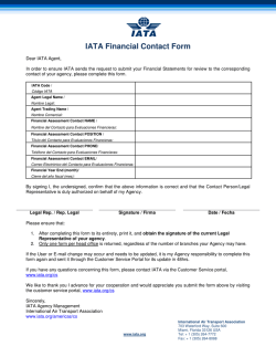 IATA Financial Contact Form