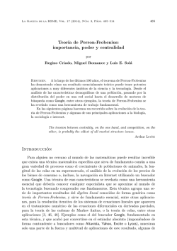 Teoría de Perron-Frobenius - Universidad Rey Juan Carlos