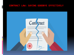 Contract Law - Saying Goodbye Effectively