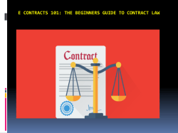 E contracts 101 - The Beginners Guide to Contract Law