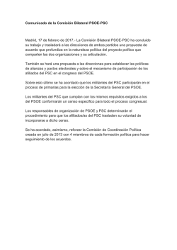 Comunicado de la Comisión Bilateral PSOE