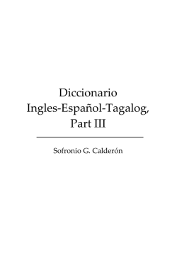 Diccionario Ingles-Español-Tagalog, Part III