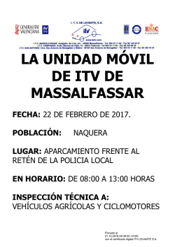 LA UNIDAD MÓVIL DE ITV DE MASSALFASSAR