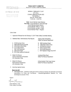 PUBLIC SAFETY COMMITTEE Call to Order