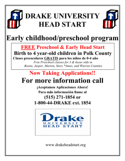 DRAKE UNIVERSITY HEAD START Early childhood/preschool